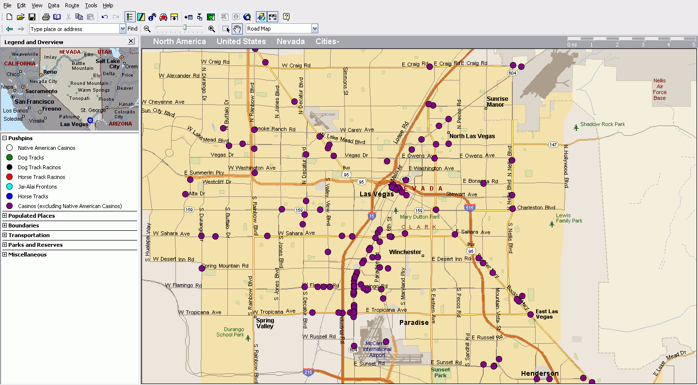 Las Vegas Casinos Map - MapPoint Gallery